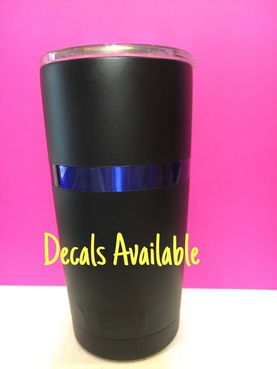 like yeti tumbler Thin Blue Powder Line 20 Out Coated Check by Yeti oz.