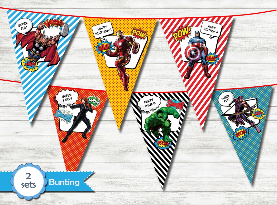 Avengers Banner Avengers Party Avengers Printable Bunting