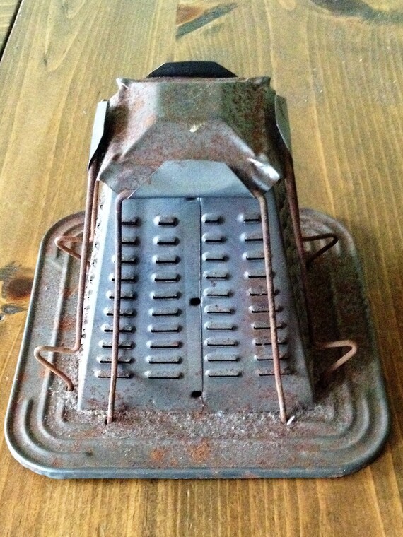 Antique Stove Top Toaster Metal Pyramid Tin Early by Piklandia
