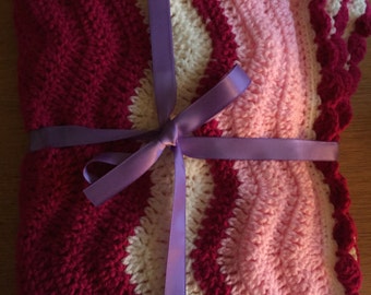 Crochet blanket Handmade - small READY TO SHIP