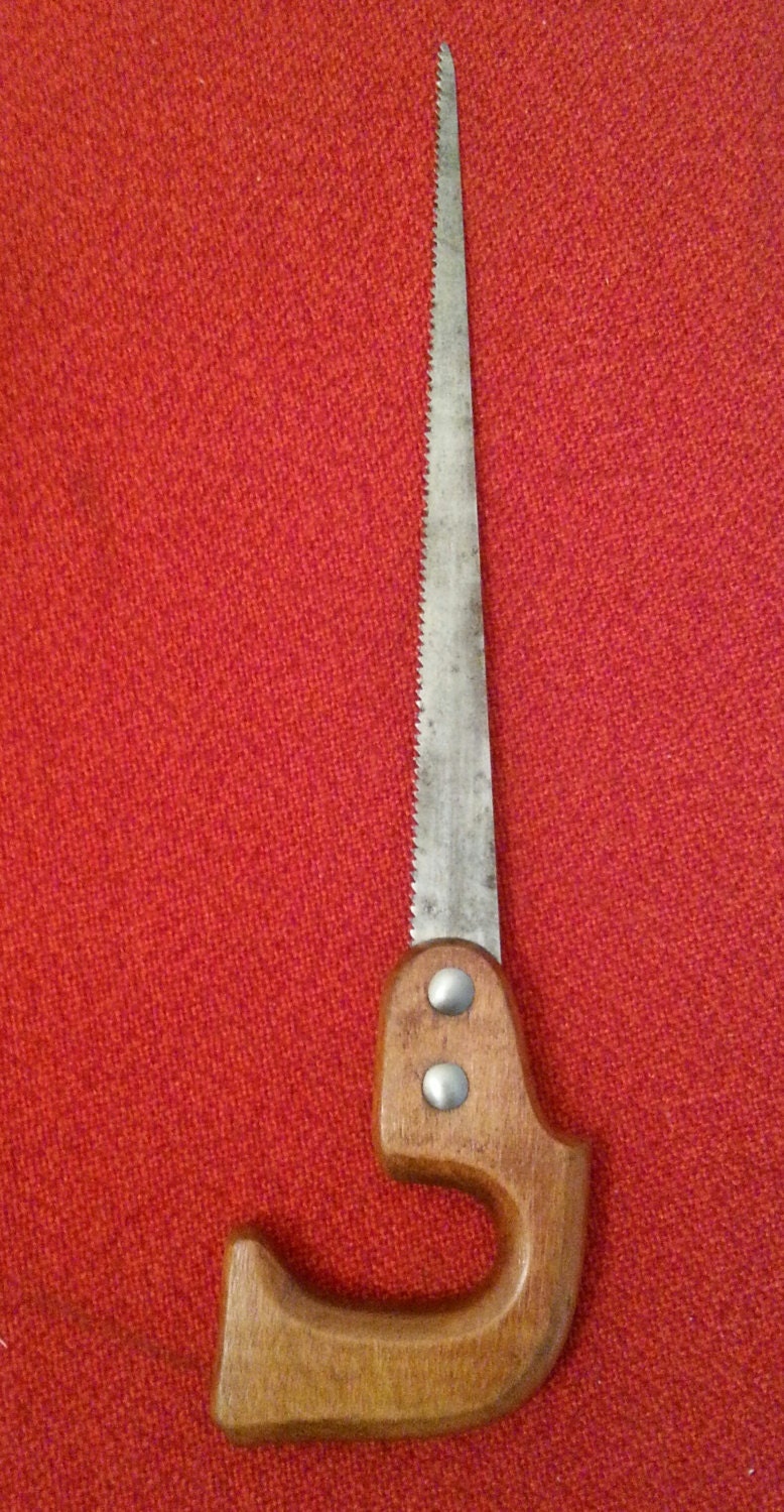 Vintage Keyhole Saw Compass Saw Handsaw Wood Handle by Bullmans