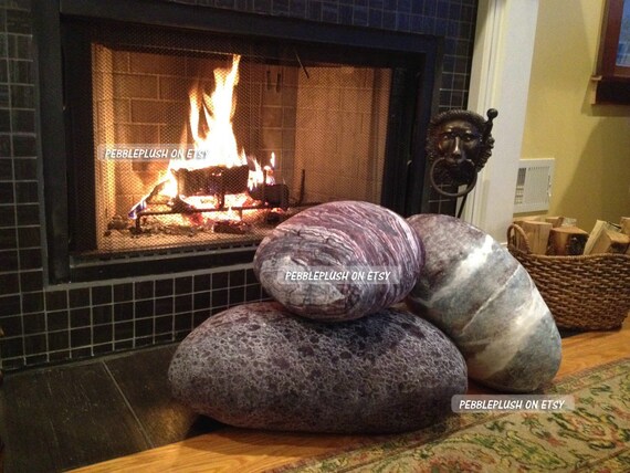 Rock Pillow Floor Cushion 3 Pieces Pebble Pillow Stone Pillow