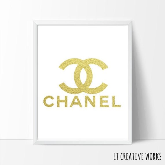 Coco Chanel Chanel Logo Chanel Art Gold Wall by LTCreativeWorks