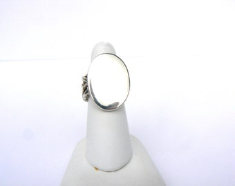 Artisan Crafted Dynamic Sterling Silver Signet Ring Ready To Be Engraved