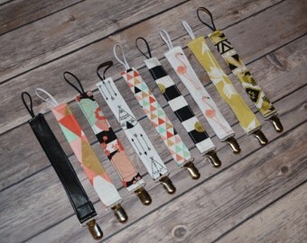 Pacifier Clip, Paci Clip, Binky Clip - Various Designs