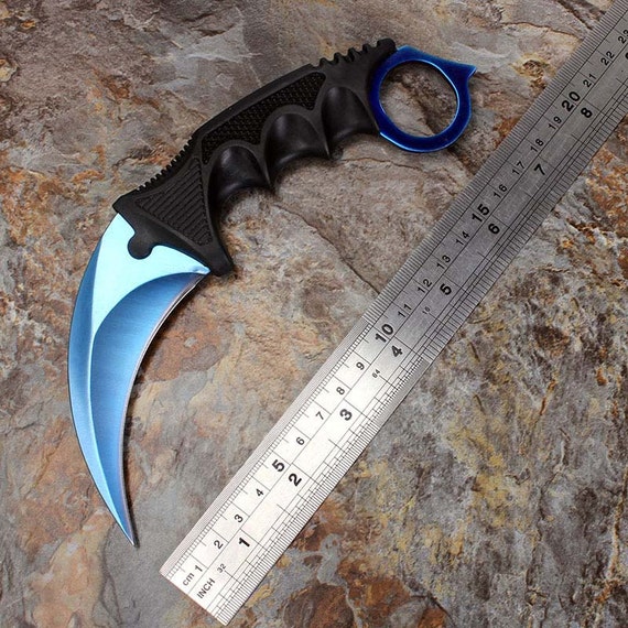 Counter Fade blue Real Global Karambit Knife CS Strike CSGO GO