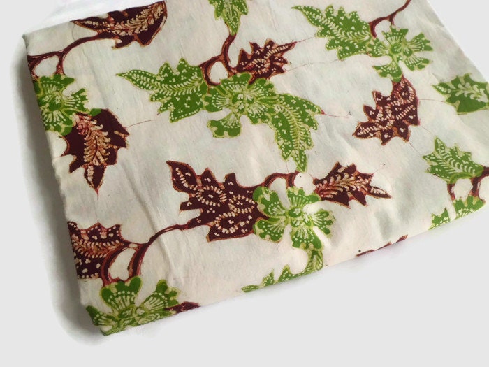 batik fabric cotton green brown leaf print batik fabric cotton green brown leaf print