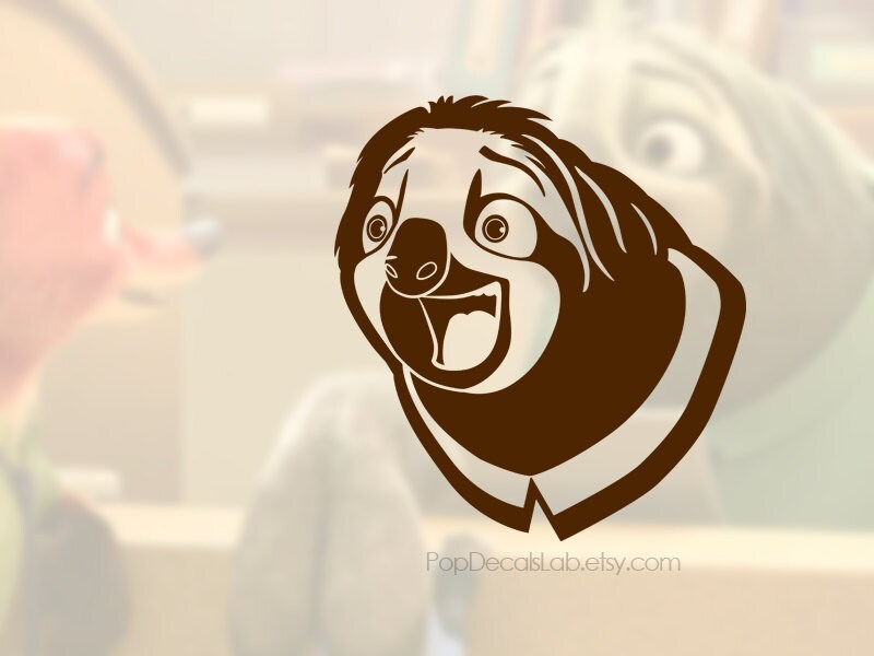 Flash laughing Scene vinyl decal Zootopia sloth laugh wall