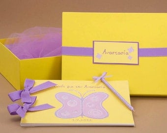 Butterfly wish book, Guest book, Baptism wish book, Βιβλίο ευχών, Birthday, Shower party guest book, Scrapbook, baptism gift