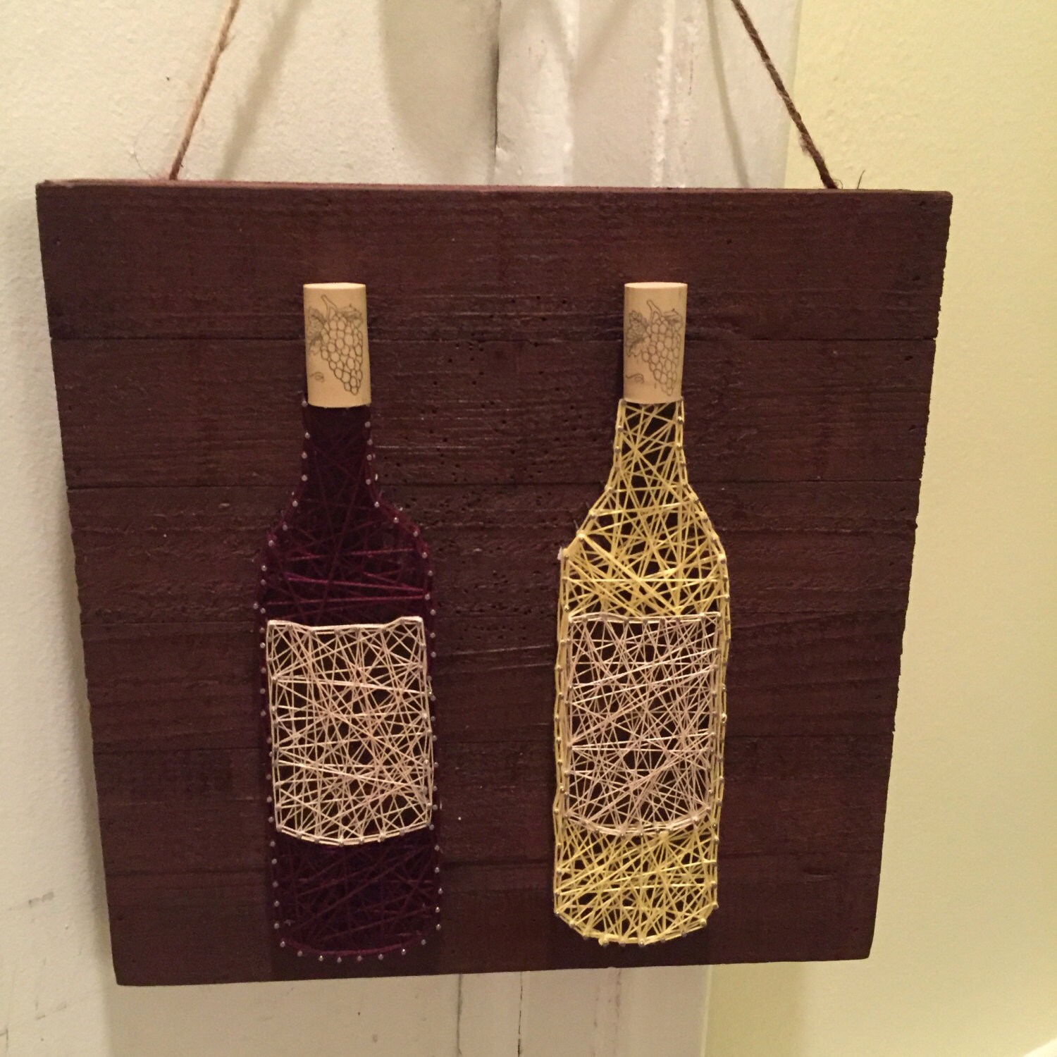 Made to Order Double Wine Bottle Hanging String by VotreVieEnRose