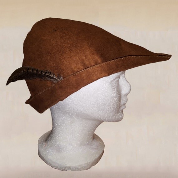 Robin Hood Style Hat with Feather Made from Alova