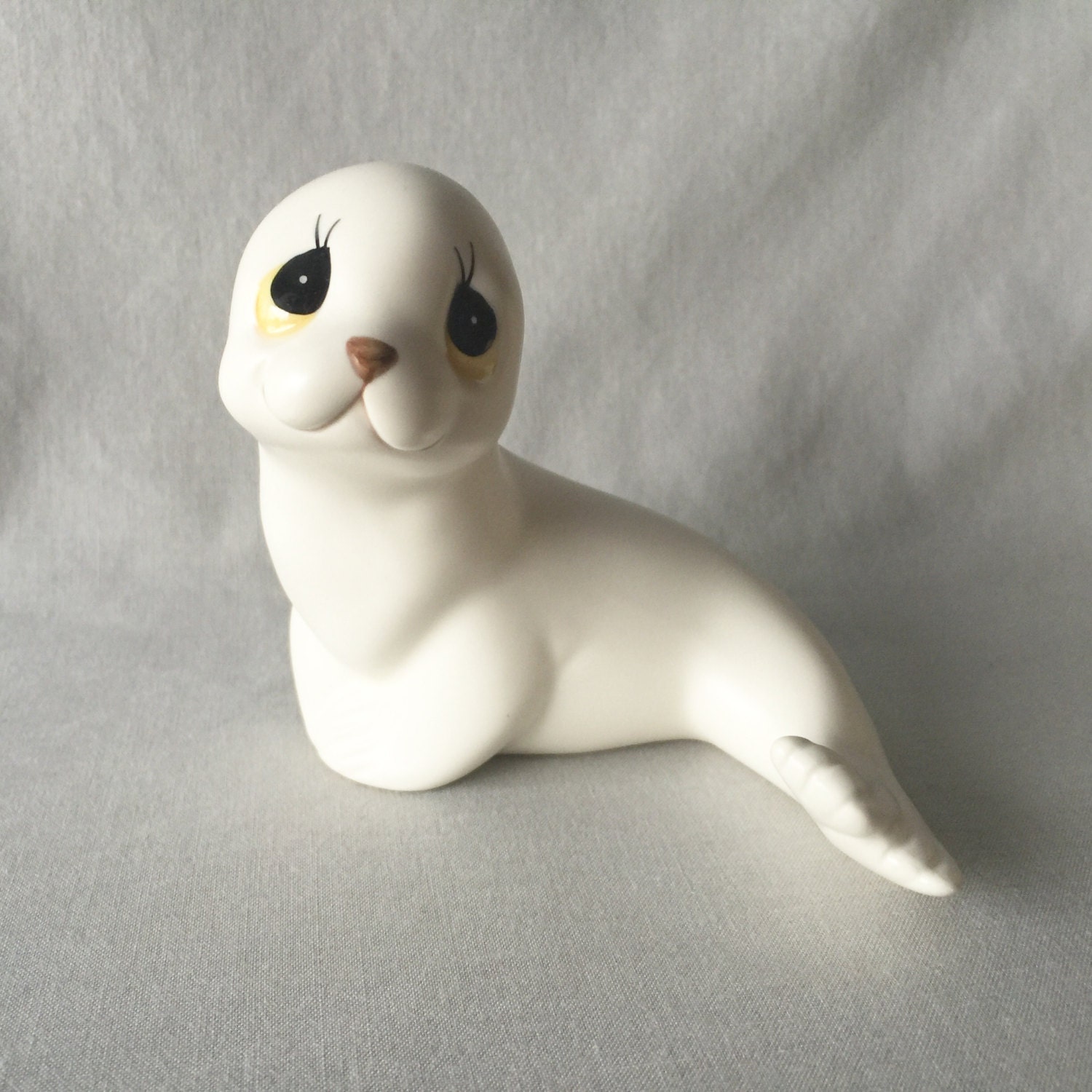 White Seal Figurine // Seal Figurine // Ceramic Seal Figurine