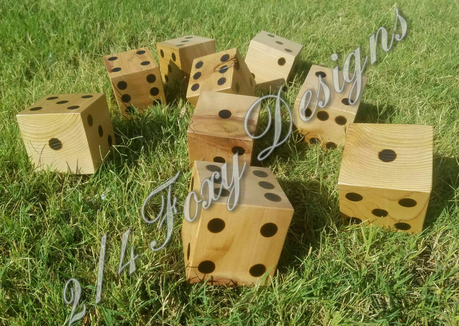 Wooden Yard Dice / Large Lawn Dice by TwoFourFoxyDesigns on Etsy