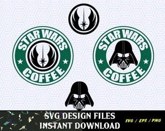 Star Wars Coffee SVG Monogram Frame file SVG Print & Cut, monogram SVG frame for Silhouette Cameo Cut Files,Starbucks svg File. svg Files