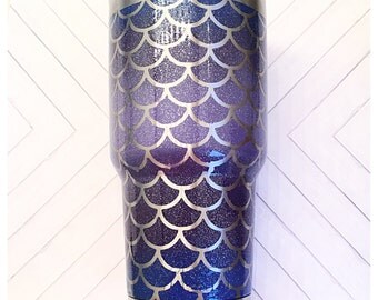 Glitter Mermaid 30oz stainless Steel Cup, can't be a mermaid without water, 30oz stainless mermaid glitter cup, mermaid glitter Scales cup