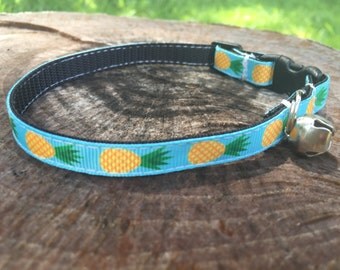 Pineapple Cat Collars - Pineapple Cat Harness - XS Pineapple Dog Collar - Summer Cat Collar - Kitten collar - XS Pineapple Dog Harness