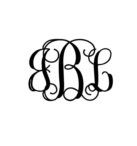 Items similar to Fancy Script Monogram available in 16 colors!! on Etsy