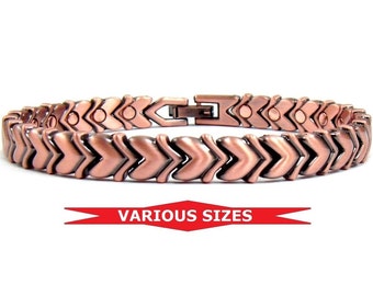 Women Hearts Copper Bracelet with Magnets, Magnetic Link Copper Bracelet for Women, Copper Bracelet #MCB-119