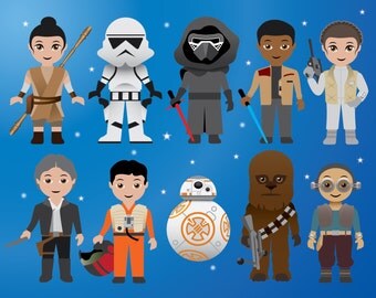 NEW Star Wars digital Clip Art, Printable Clipart, Star Wars Party, Labels, Superhero Clipart, The Force Awakens - 0177