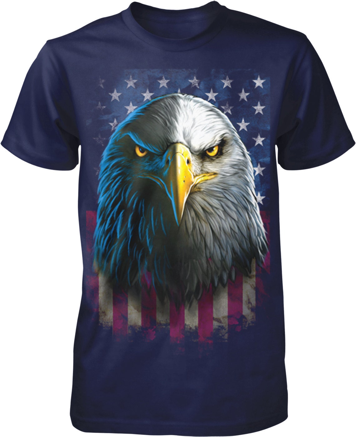 Eagle with Faded American Flag Freedom Sacrifice Men's