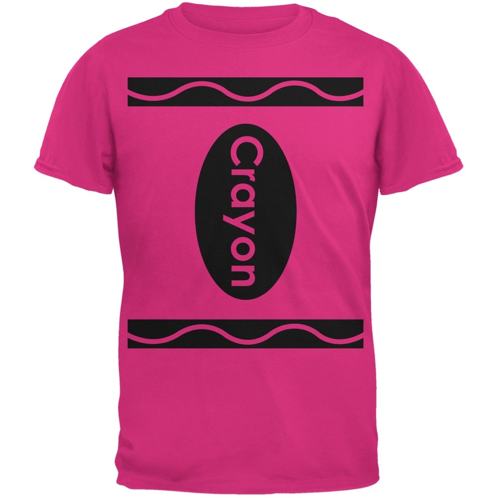 Halloween Crayon Costume Pink Adult TShirt by OldGloryMerchandise