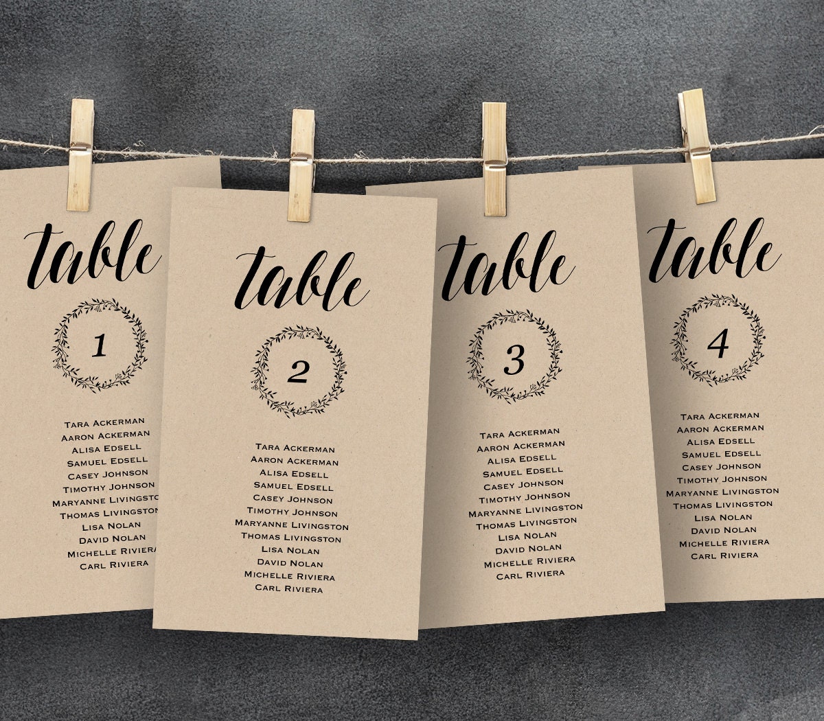 Printable Table Seating Cards Free