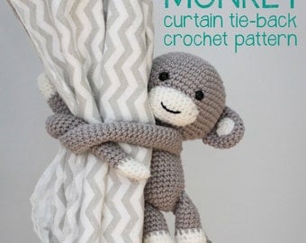 Cheeky Monkey curtain tie back crochet pattern