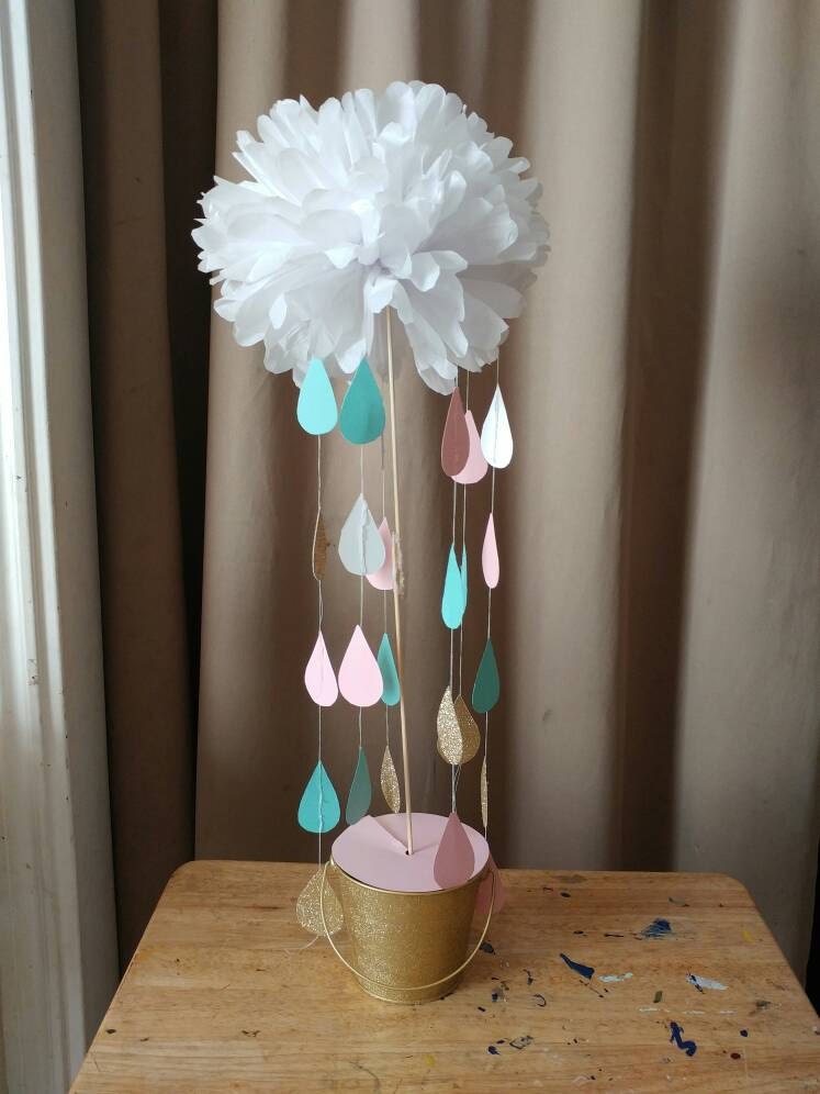 Cloud and rain drops centerpiece for baby by AllThemesPossible