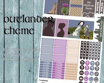 Outlander themed Weekly Planner kit - Printable - for Erin Condren