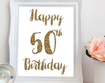 50th Birthday Car Magnet-12H x 24W Happy 50th