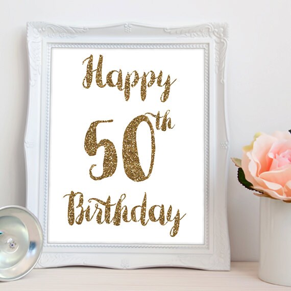 Happy 50th birthday PRINTABLE happy 50th printable printable