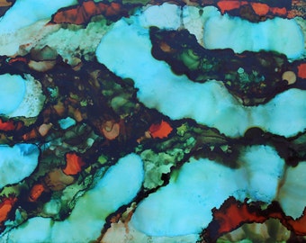 Smoke Plumes Modern Abstract Alcohol Ink Painting by Rita