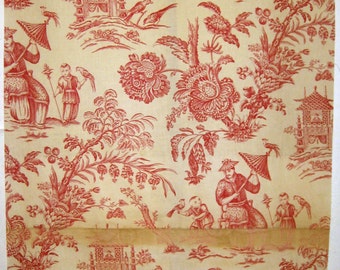 Beautiful 20th C. French Chinoise Cotton Print Fabric (9049)