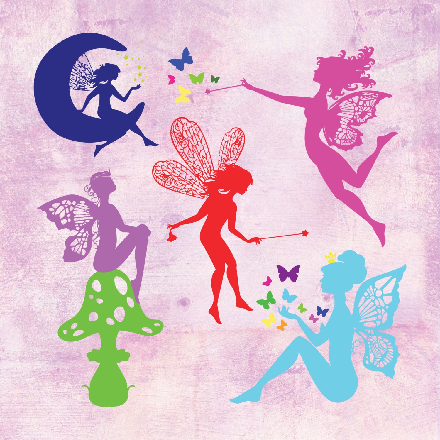 Download Fairy silhouette Svg Eps Dxf Png Pdf Ai cutting by PrintShapes