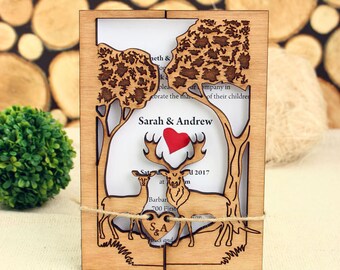 Forest Wedding Invitation Rustic Wood Unique Forest Wedding Invitation Rustic Wood Unique