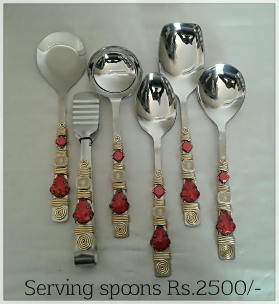 contemporary serving spoon set by PretHomes on Etsy