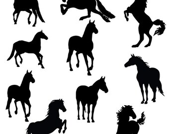 Horse svg silhouette pack - horses vector clipart digital download svg, png, dxf, eps