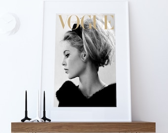 Fashion poster. Fashion cover. Brigitte Bardot poster. Fashion printable poster. Brigite Bardot retro cover print