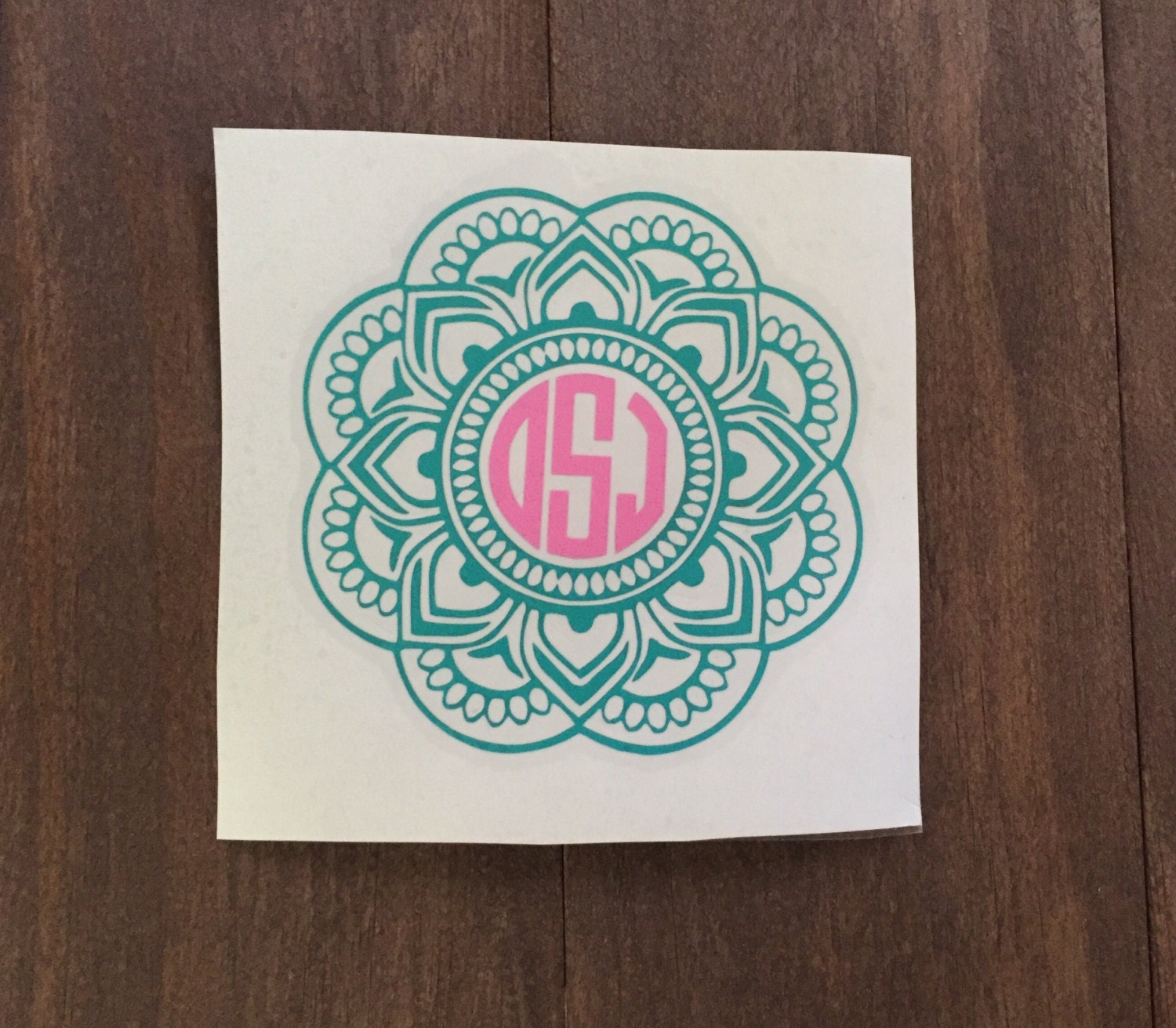 Download Mandala monogram decal-monogram car decal yeti cup decal