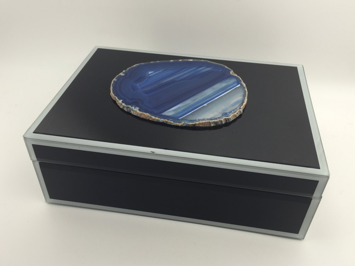 blue geode ring box