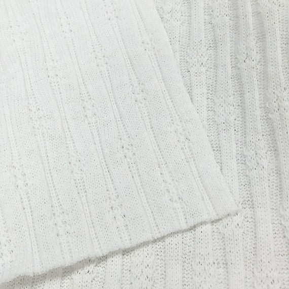 100 Cotton Pointelle Rib Knit Sweater Fabric By the Yard