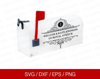 Mail Mailbox Monogram Svg, Mailbox Monogram Frame Svg, Mail Box Decal, Svg, Eps, Dxf, Png use with Cricut & Silhouette