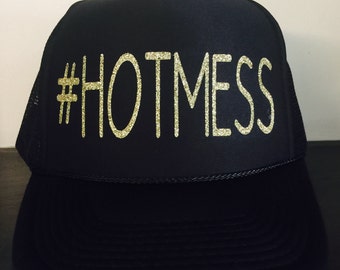 Hot Mess Trucker Hat, Hot Mess, Mom Life, Custom Trucker Hat,