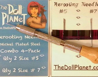 Doll Hair Rerooting Tool Kit with 4 Cut Steel Needles for Rerooting Dolls and Rehairing My Little Pony International Ship