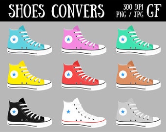 Converse shoes clipart Sneakers Clipart Shoes Digital Clip Art Sports shoes