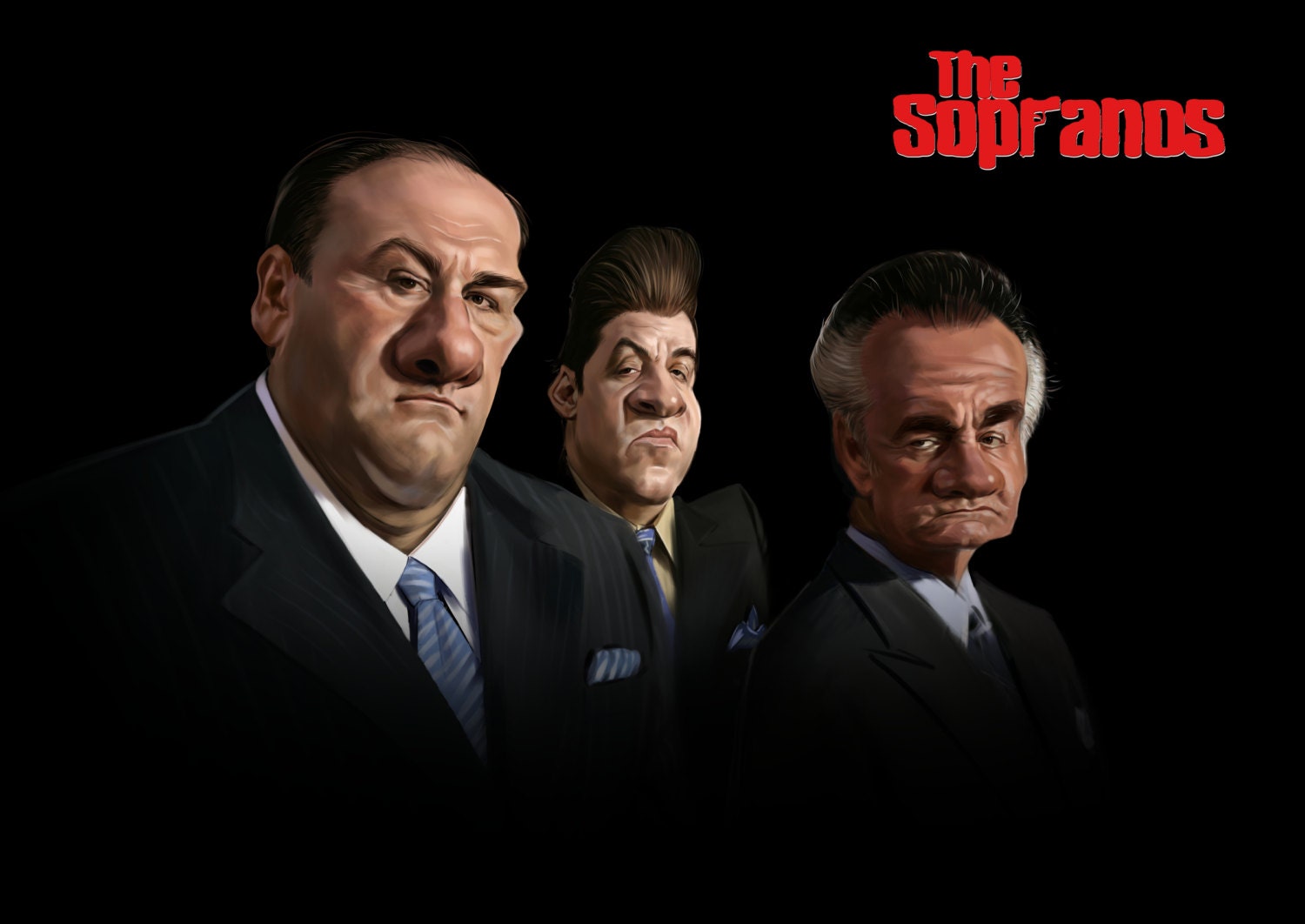 Caricature of The Sopranos mafia movie by ZlakCaricatures on Etsy