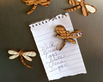 White Dragonfly Fridge Magnets - set of 4