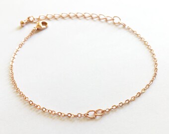 10 pcs Rose gold Bracelet Chain Bracelet components Jewelry Parts Bracelet extender BR-R