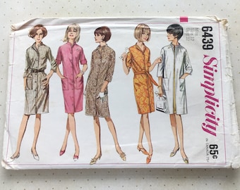 1966 Simplicity Women's Coat-Dress/Coat Pattern No. 6439