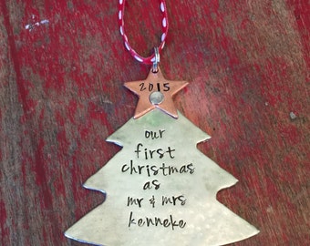 Our first Christmas ornament-stamped personalized ornament